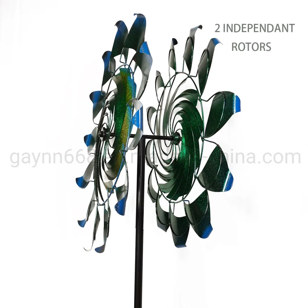 Metal Outdoor Solar Light-ED Windmill Wind Spinner for Decorating The Garden Lawn Patio 75"