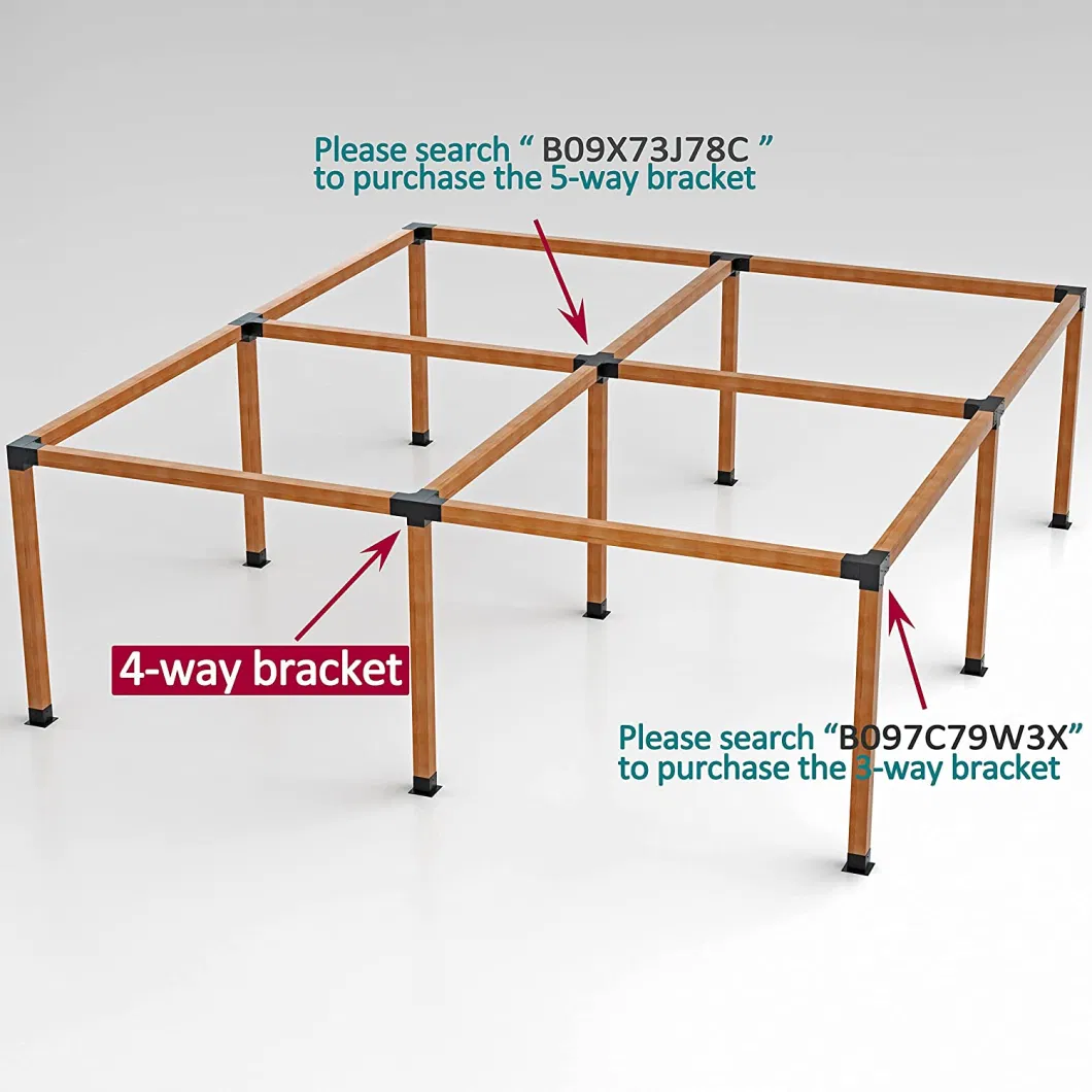 Pergola Brackets Stainless Steel Metal 3 - Way Right Angle Corner Bracket for Wood Beams Gazebo Pergola Kit Bracket