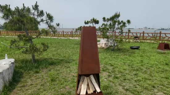 Corten 강철 간단한 금속 난방 불 구덩이 독특한 현대 화로