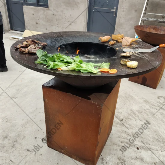 아마존 최고 인기 상품 바베큐 그릴이 포함된 Corten Metal Fire Pit